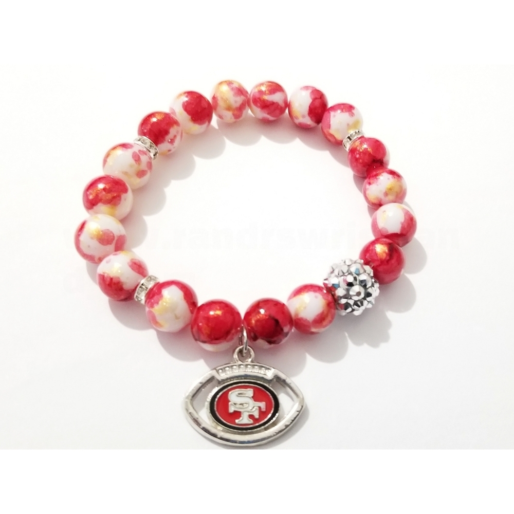 San Francisco 49ers Womens Beaded Bracelet